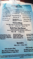 Triangle Pub menu