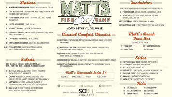 Matt's Fish Camp Bethany menu