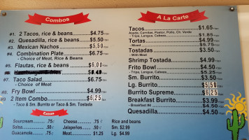 Taqueria Morales menu