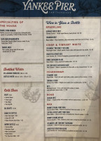 Yankee Pier menu