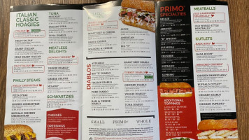 Primohoagies menu