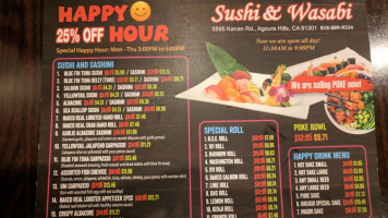 Sushi Wasabi menu