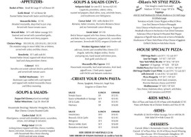 Gio's Pizza Co. menu