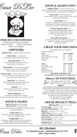 Gio's Pizza Co. menu