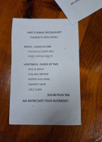 Jake's Family menu