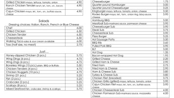 Howell's Ice Cream King menu