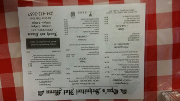 Opa's Schnitzel Hut menu