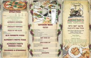 Alfredo's Pizza Pasta menu