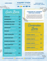 Happy Fish Sushi menu