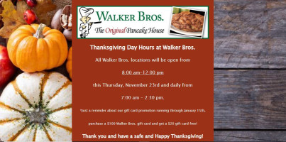 Walker Bros. Original Pancake House menu