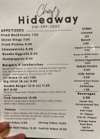 Chiefs Hideaway menu