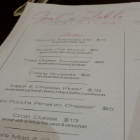 Opal's Table menu