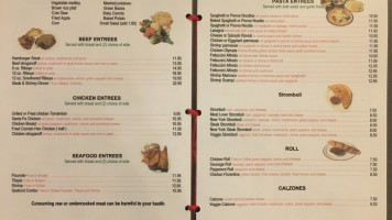 Marro's Italian menu