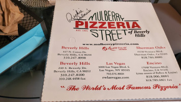 Mulberry Street Pizzeria menu