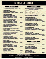 K N Grill menu