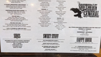 The Southern General menu