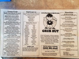 The Grub Hut menu