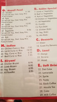 Subba Asian menu