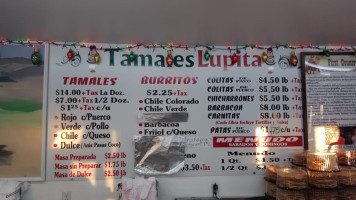 Tamales Lupita menu