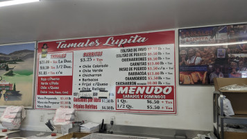 Tamales Lupita menu