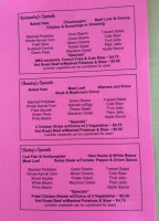 Sister's Cafe menu