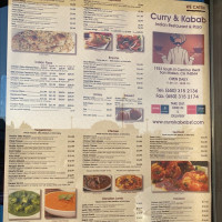 Curry Kabab menu