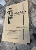 Sahara menu