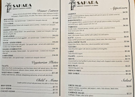 Sahara menu