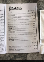 Sahara menu