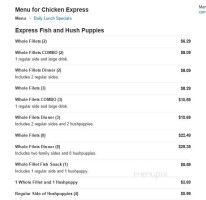 Chicken Express menu