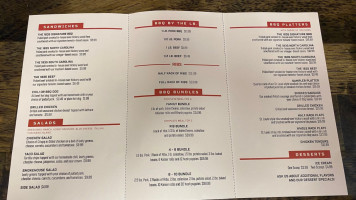 The 1835 Smokehouse menu