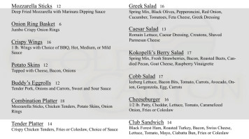 Gold Canyon Golf Resort menu