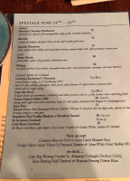 J.g. Cook's Carolina Blue menu