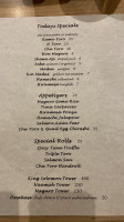 Naamah Sushi menu