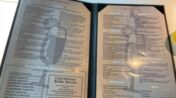 Cafe Mimosa menu