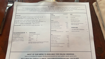 Millennium menu