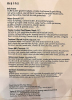 Millennium menu