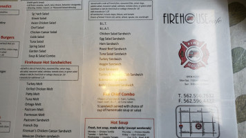 Firehouse Cafe menu