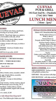 Cuevas Pub Grill menu