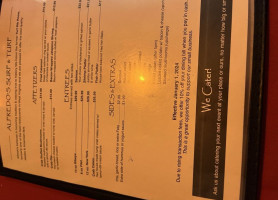 Alfredo's Mediterranean Steakhouse Grille menu