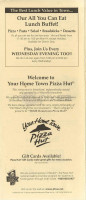 Pizza Hut menu