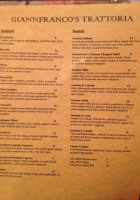 Giannfranco's Trattoria menu