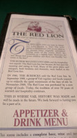 Red Lion menu