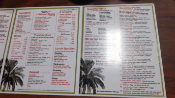 The Palms Taqueria Llc menu