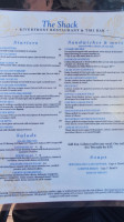 The Shack Riverfront Restaurant Outback Tiki Bar menu