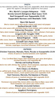 Sal E Pepe Contemporary Italian Bistro menu