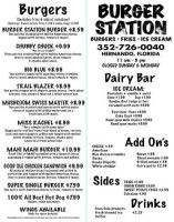 Burger Station menu