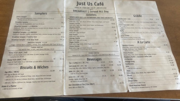 Just Us Cafe menu