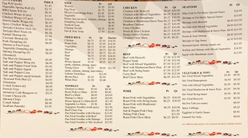 Firi Bistro Asian Cuisine menu