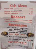 Schianos Pizza menu